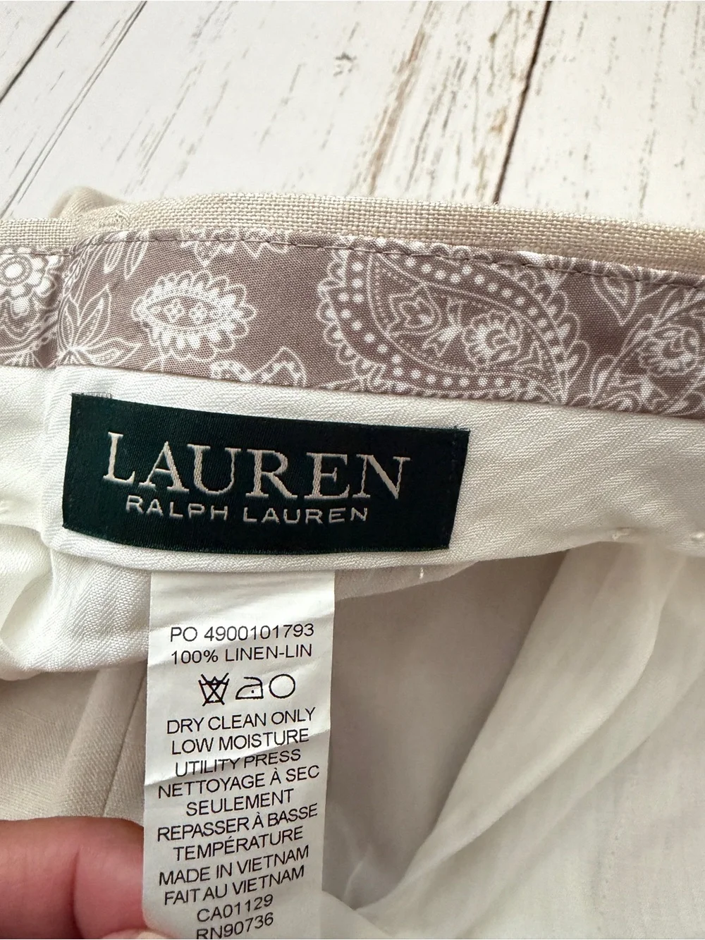 Lauren Ralph Lauren Boys Linen Beige Dress Pants